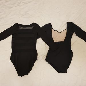 SOLD - Natalie black 3/4 sleeve leotards AS bundle